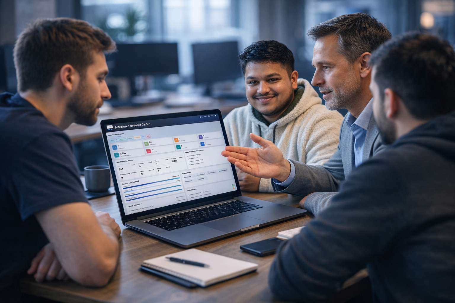 Aivora team workshop with ERP planning board